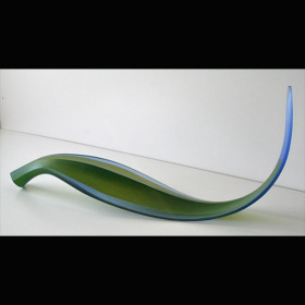 Reclining Leaf in Yellow and Cobalt - SOLD
