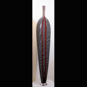 Black and Red Standing Reticello Leaf - SOLD