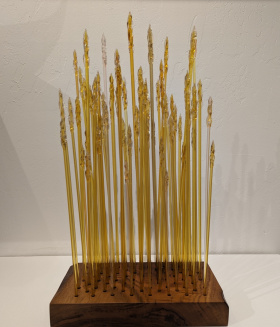 Miniature Wheat in Wood Base - SOLD