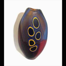 Black Yellow Blue Red w/ Midnight Blue Center - SOLD Murrini