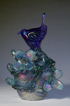 Cobalt Wren with Dogwoods