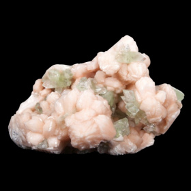 Green Apophyllite with Peach Stilbite