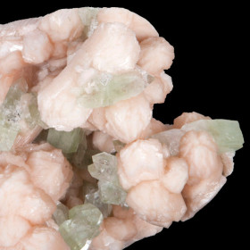 Green Apophyllite with Peach Stilbite (detail)